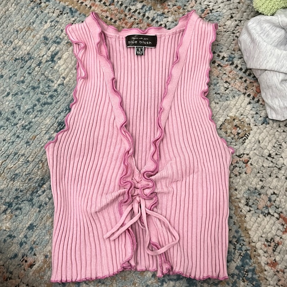 Blue blush crop top